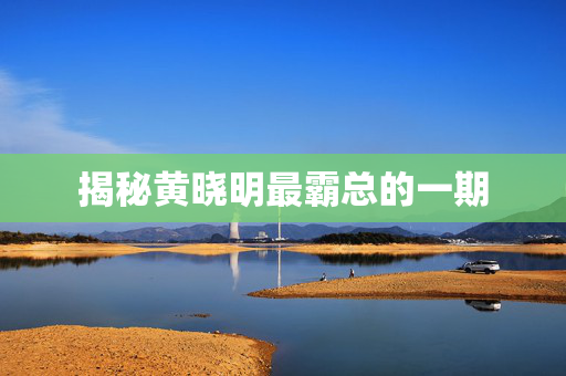 揭秘黄晓明最霸总的一期